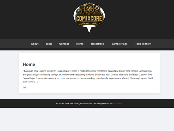 ComixCore Default Theme Screenshot
